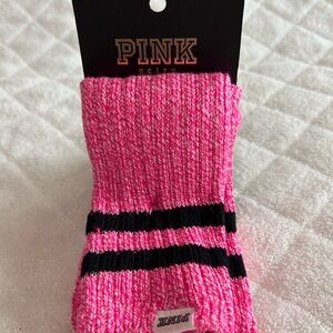 Victoria's Secret Pink Crew Socks Set of 2 Pairs One Size NWT